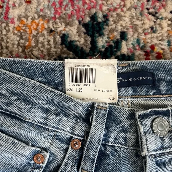 Levi’s Made & Crafts Women's Blue Laser Cut Embroidered Jeans - Picture 4 of 9